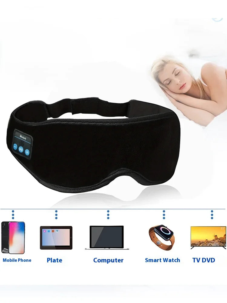 Three-Dimensional Pure Cotton Sleep Smart Wearable Headset Satin-Noise Reduction for Lunch Break Blackout Eye Mask 4 Colors