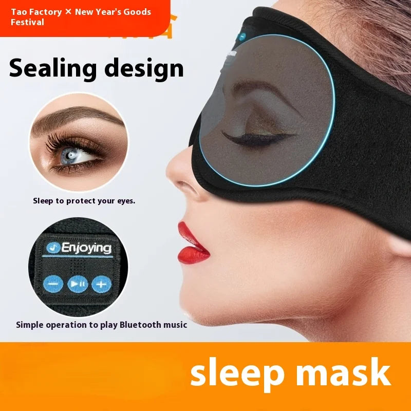 Three-Dimensional Pure Cotton Sleep Smart Wearable Headset Satin-Noise Reduction for Lunch Break Blackout Eye Mask 4 Colors