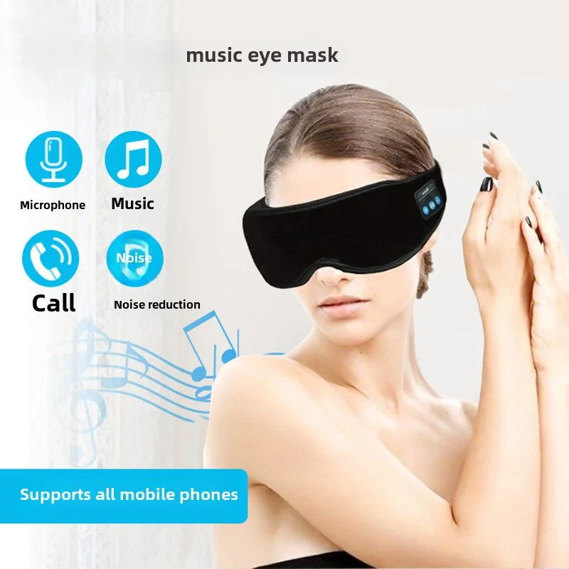 Three-Dimensional Pure Cotton Sleep Smart Wearable Headset Satin-Noise Reduction for Lunch Break Blackout Eye Mask 4 Colors