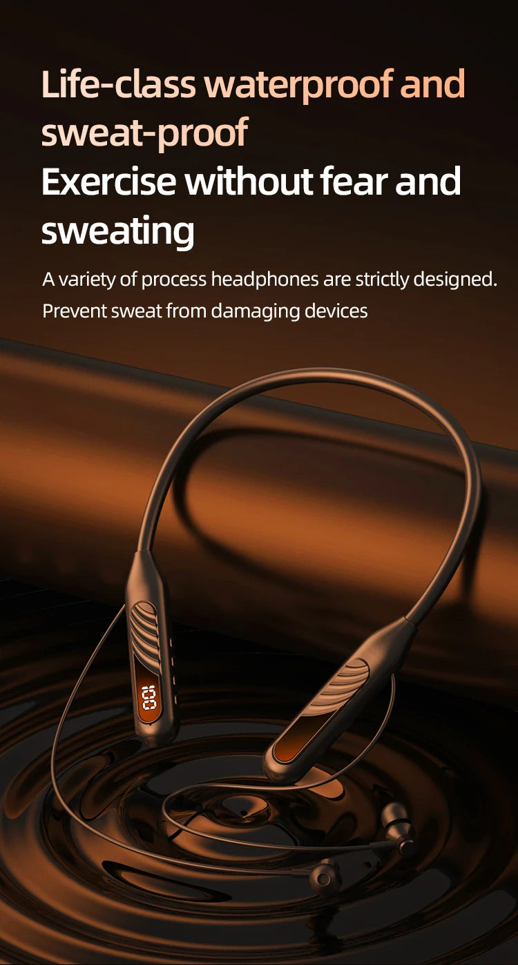 BT8 Wireless Bluetooth Earphones Headphones Outdoor Sports Headset V5.3 Display Button Control Earbuds for Music