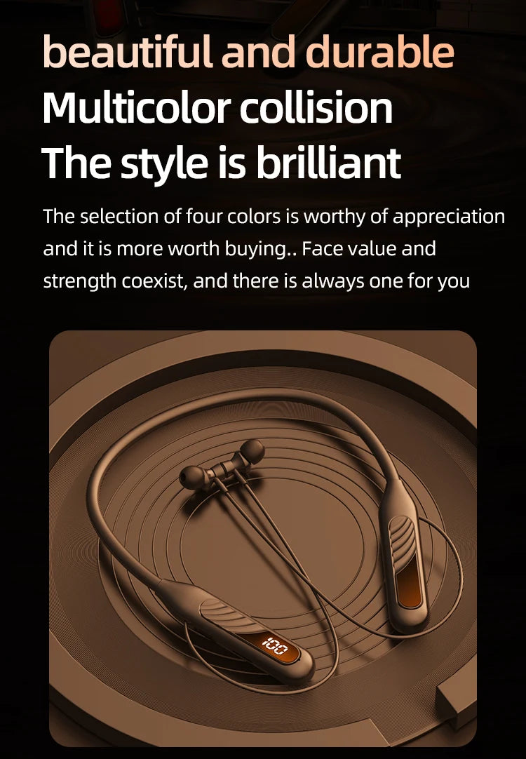 BT8 Wireless Bluetooth Earphones Headphones Outdoor Sports Headset V5.3 Display Button Control Earbuds for Music