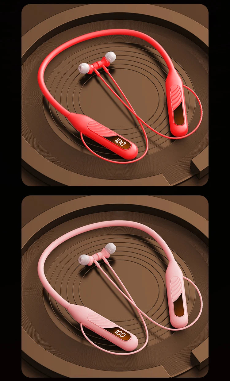 BT8 Wireless Bluetooth Earphones Headphones Outdoor Sports Headset V5.3 Display Button Control Earbuds for Music