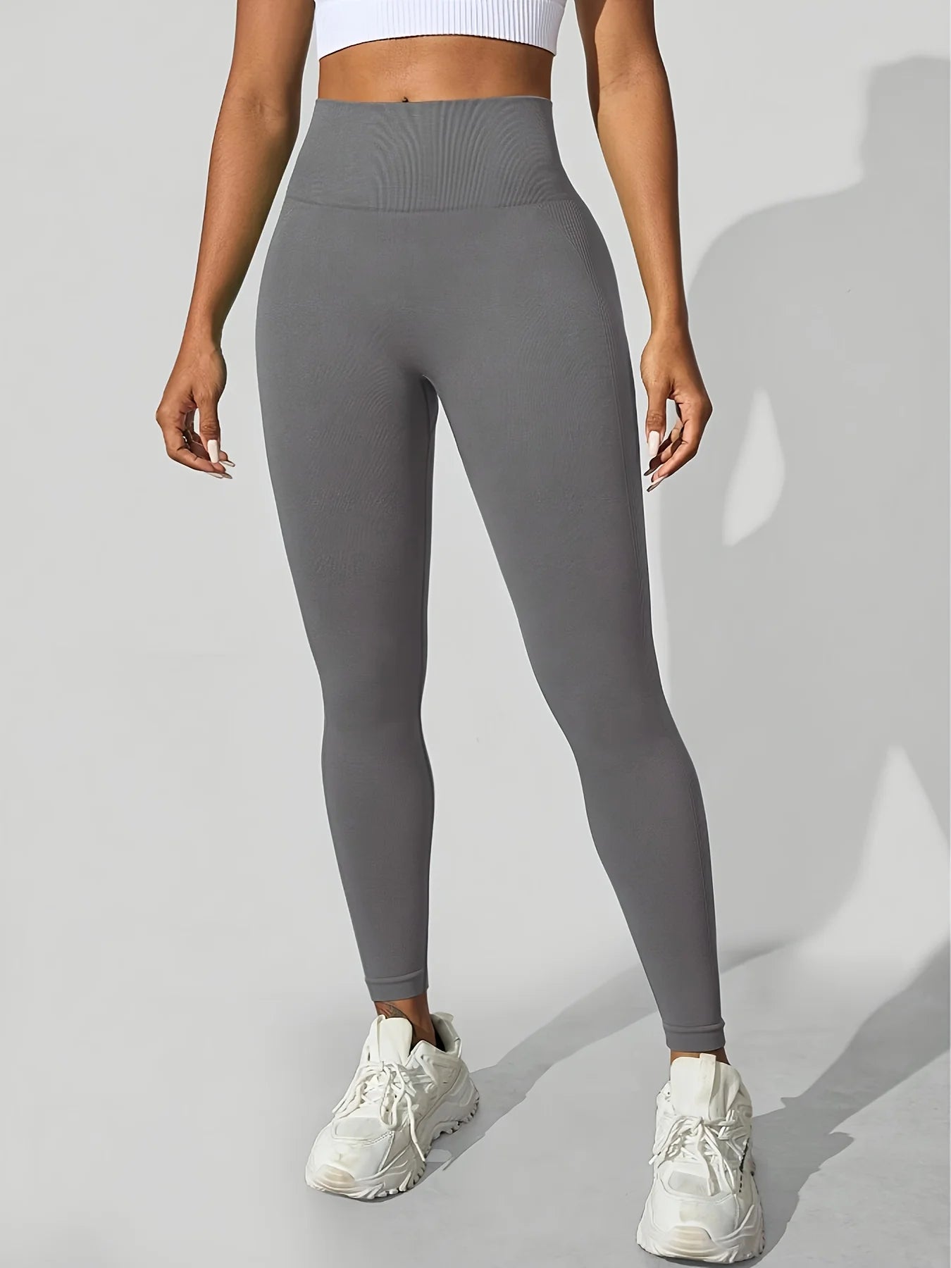 CZGUKE Women's seamless gym yoga pants high waist peach hip solid color tight fitting sports pants yoga cycling sports pants