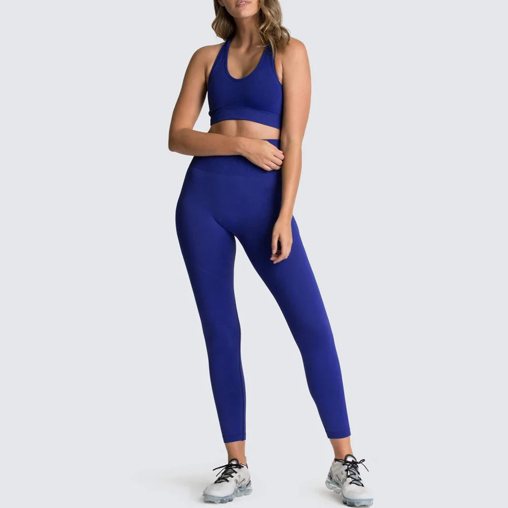 2/3/4PCS Seamless Women Yoga Set Workout Sportswear Gym Clothes Fitness Long Sleeve Crop Top High Waist Leggings Sports Suit2021