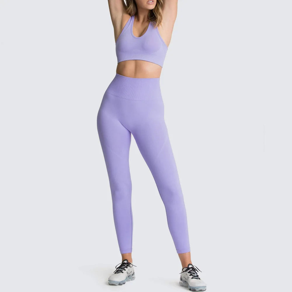 2/3/4PCS Seamless Women Yoga Set Workout Sportswear Gym Clothes Fitness Long Sleeve Crop Top High Waist Leggings Sports Suit2021