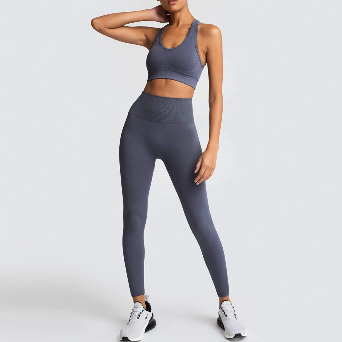 2/3/4PCS Seamless Women Yoga Set Workout Sportswear Gym Clothes Fitness Long Sleeve Crop Top High Waist Leggings Sports Suit2021