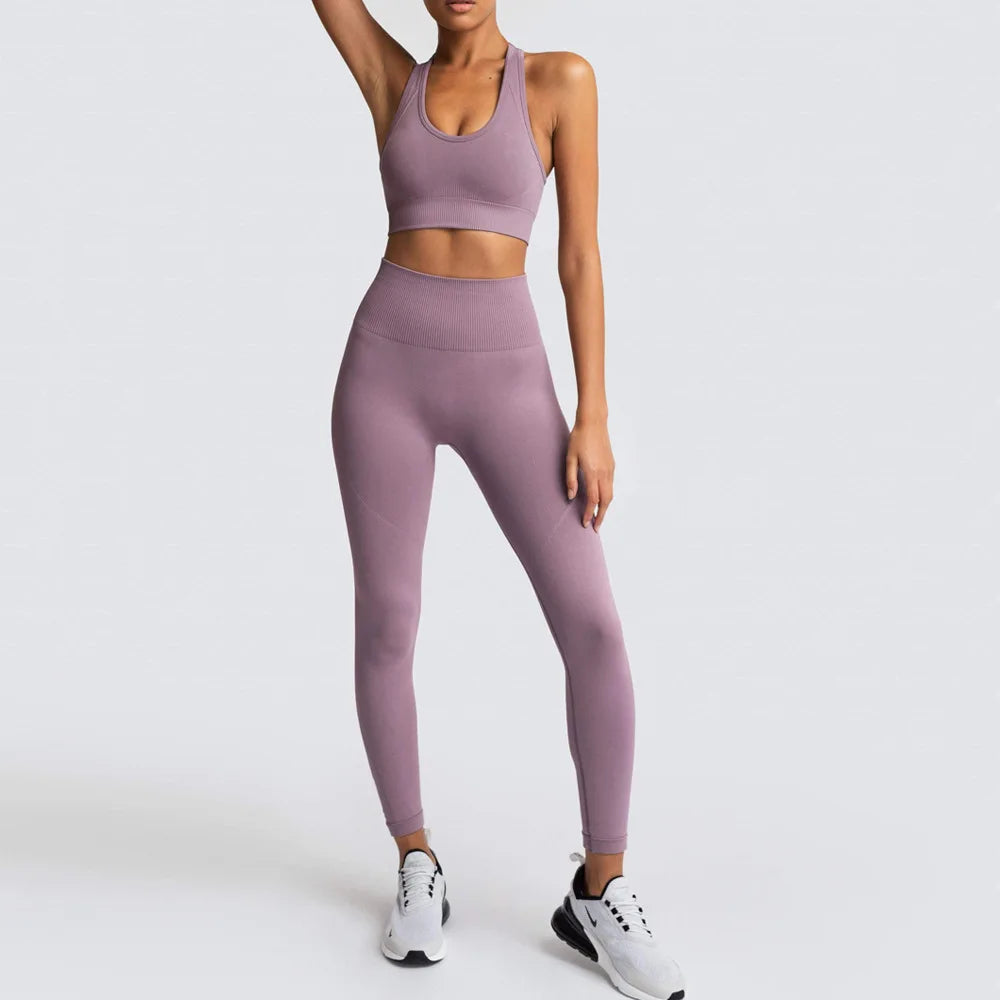 2/3/4PCS Seamless Women Yoga Set Workout Sportswear Gym Clothes Fitness Long Sleeve Crop Top High Waist Leggings Sports Suit2021