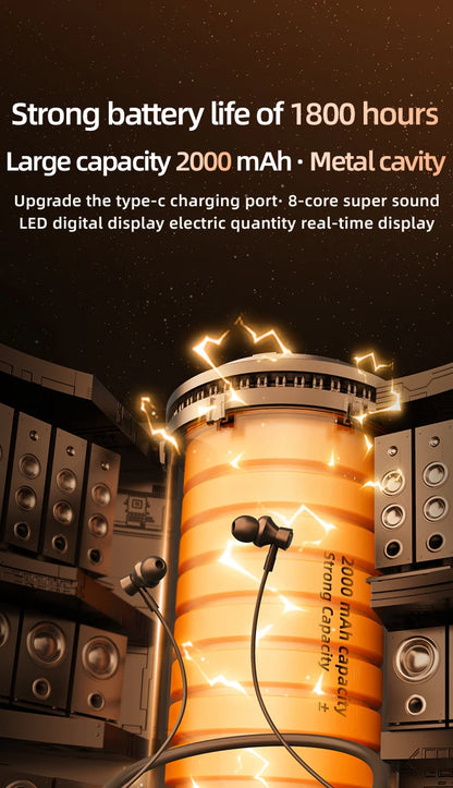 BT8 Wireless Bluetooth Earphones Headphones Outdoor Sports Headset V5.3 Display Button Control Earbuds for Music
