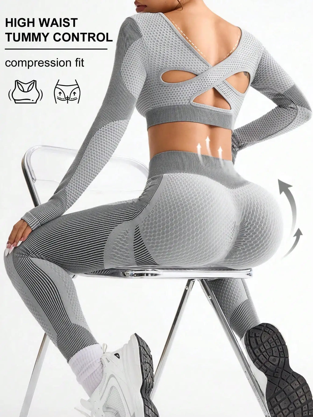 2pcs Hot-selling New Sports Tight Running Breathable Seamless Yoga Suit Women's Outdoor Fitness Suit Women's