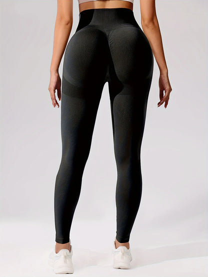 CZGUKE Women's seamless gym yoga pants high waist peach hip solid color tight fitting sports pants yoga cycling sports pants