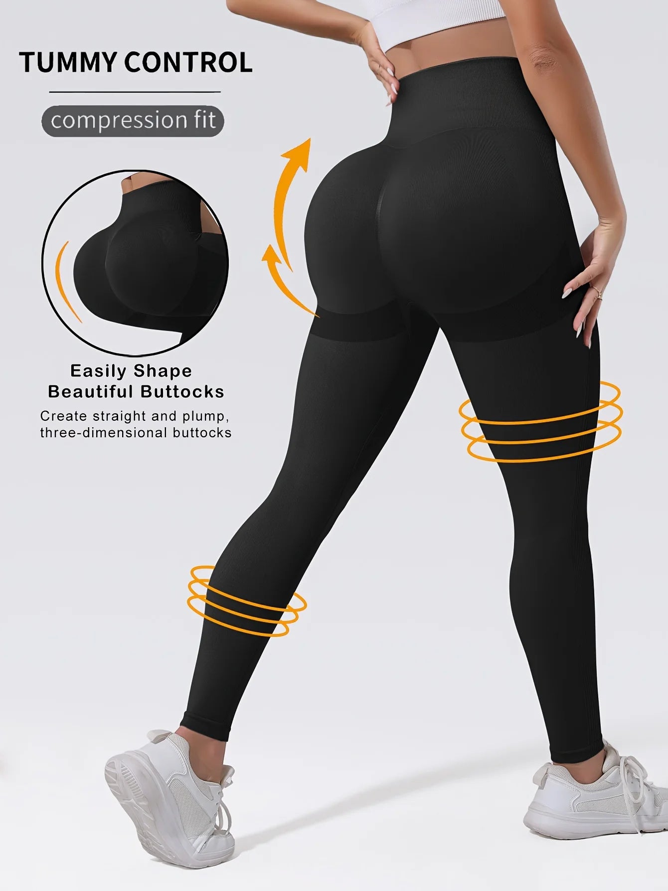 CZGUKE Women's seamless gym yoga pants high waist peach hip solid color tight fitting sports pants yoga cycling sports pants