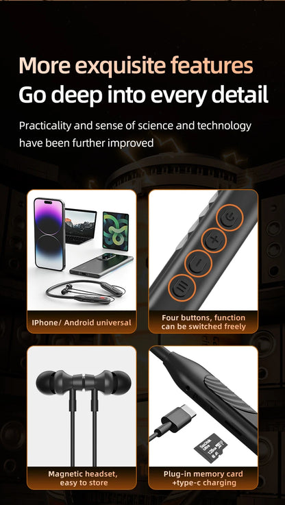 BT8 Wireless Bluetooth Earphones Headphones Outdoor Sports Headset V5.3 Display Button Control Earbuds for Music