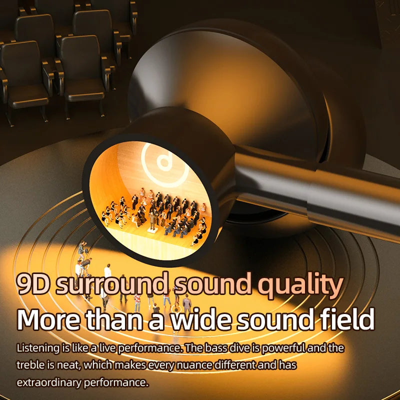 BT8 Wireless Bluetooth Earphones Headphones Outdoor Sports Headset V5.3 Display Button Control Earbuds for Music